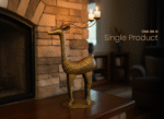Majestic Golden Reindeer Metal Candle Holders - Image 2