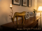 Majestic Golden Reindeer Metal Candle Holders - Image 3