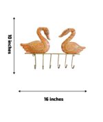 Handcrafted Meenakari Swan Decorative Metal Key Holder - Image 2