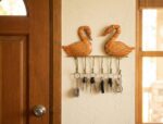 Handcrafted Meenakari Swan Decorative Metal Key Holder