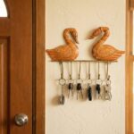 Handcrafted Meenakari Swan Decorative Metal Key Holder