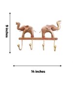 Handcrafted Elephant Design Metal Wall Key Holder - Image 2