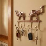 Handcrafted Elephant Design Metal Wall Key Holder