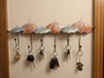 Umbrella Design Metal Wall Key Holder with 6 Hooks