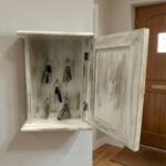 Distressed White Wooden Key Cabinet