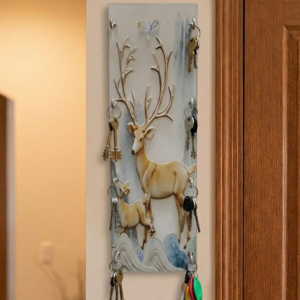 Elegant Deer & Fawn Decorative Wall-Mounted Key Holder