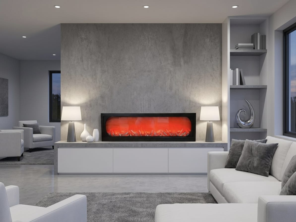 10e Modern Black Fireplace - Image 1