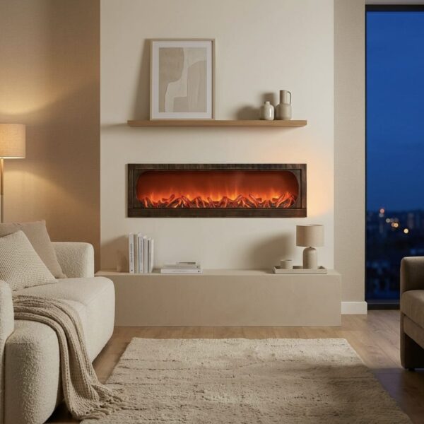 Grand Antique Wooden Finish Fireplace